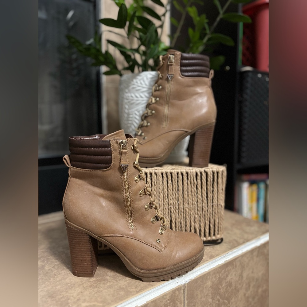 Guess Tan Heeled Boots
